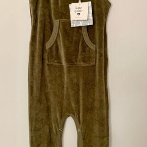 Kate Quinn Toddler Gauze Overall Romper Olive Green 2T NEW
